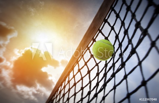 Picture of Tennis ball on a tennis court